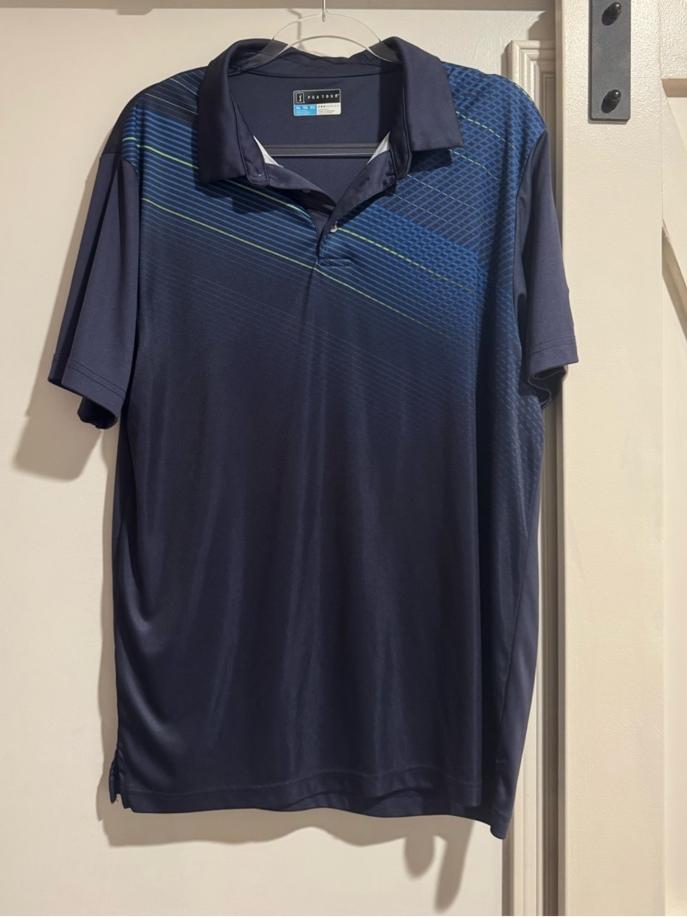 PGA Tour Navy Polo with Blue Accent
